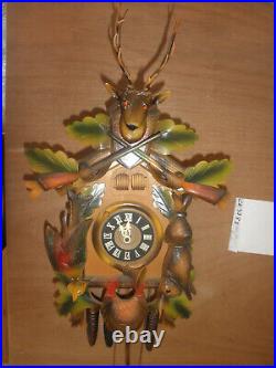 Cuckoo Clock German Black Forest SEE VIDEO working Hunter 1 Day CK3288