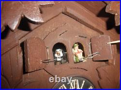 Cuckoo Clock German SEE VIDEO Black Forest working 1 Day CK3332A