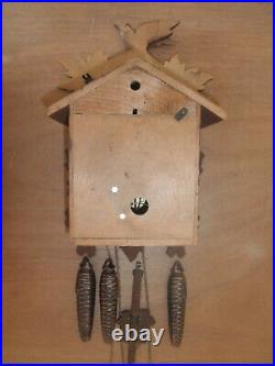 Cuckoo Clock German SEE VIDEO Black Forest working 1 Day CK3332A