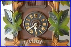 Cuckoo Clock Vintage E. Schmeckenbecher Germany Parts or Repair Wood Cast Iron