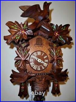 Cuckoo Clock, w. Animated Birds That Bend Down And Back to Feed Their Chicks