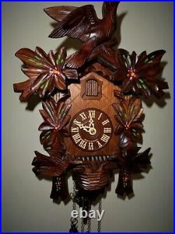 Cuckoo Clock, w. Animated Birds That Bend Down And Back to Feed Their Chicks