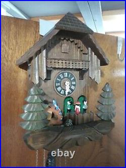 Cuckoo Clock with Dancers and Water Wheel