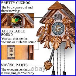 Cuckoo Clock with Night Mode, Quartz Movement and Wooden Brown