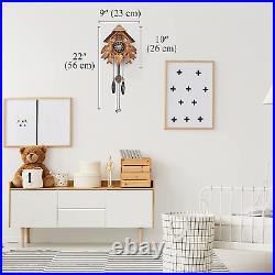 Cuckoo Clock with Night Mode, Quartz Movement and Wooden Brown