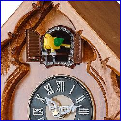Cuckoo Clock with Night Mode Singing Bird and Carved Wood Decoration