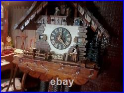 Cuckoo clock Original black forest 8 day germany music Wood chopper New Hettich