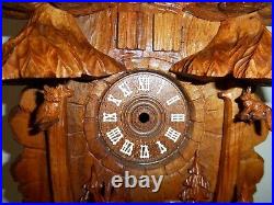 Cuckoo clock Project, Beautifully Hand Carved Solid Wood, Needs Work, As-Is