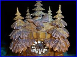 Cuckoo clock Project, Beautifully Hand Carved Solid Wood, Needs Work, As-Is