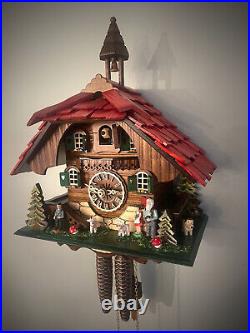 Cuckoo clock black forest 1 day german heidi house mechanical new