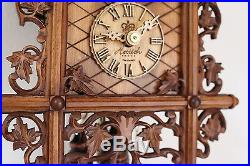 Cuckoo clock black forest 1 day original german wood carving mechanical new