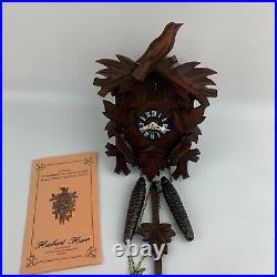 Cuckoo clock black forest 8 day original german wood carving mechanical Excellen
