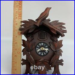 Cuckoo clock black forest 8 day original german wood carving mechanical Excellen