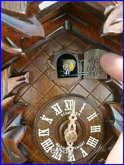 Cuckoo clock black forest 8day original german wood carving mechanical Clock