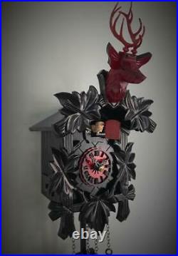 Cuckoo clock black forest design quartz german wood batterie clock handmade