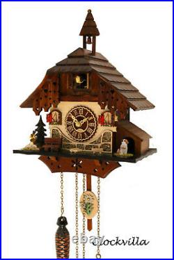 Cuckoo clock black forest house quartz german music 12 melodies with dog new