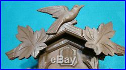 Cuckoo clock black forest one day original German wood carving mechanical