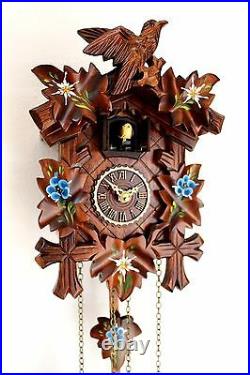 Cuckoo clock black forest quartz german wood batterie clock handmade new painted