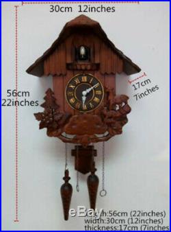 Cuckoo clock black forest quartz wood batterie wall clock handmade