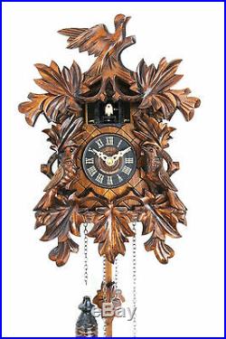 Cuckoo clock black forest quarz german wood batterie clock handmade new