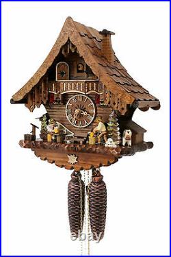 Cuckoo clock german black forest 8 day original wood chalet mechanical new