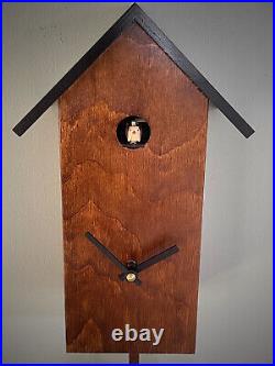 Cuckoo clock germany wood design quartz battery operated modern brown black