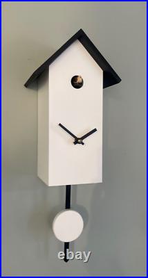 Cuckoo clock germany wood design quartz battery operated modern white black