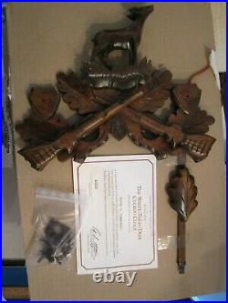 Danbury Mint White Tailed Deer Wood Cuckoo Clock. New old stock in the box