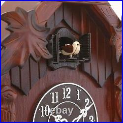 Decorative Hut Style Wooden Case Analog Cuckoo Musical Wall Clock Living Room
