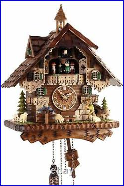 Eble -schwarzwaldhaus 42cm- 24057 Cuckoo Clock Real Wood New Battery