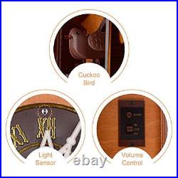 Electrical Handcrafted Wood Cuckoo Clock Wall Mount Classic Adjustable Brown NEW