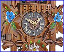 Engstler Quartz Cuckoo Clock Alpine Flowers Handpainted