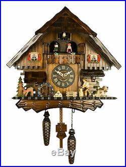 Engstler Quartz Cuckoo Clock The Busy Wood Chopper AH 474 QMT NEW