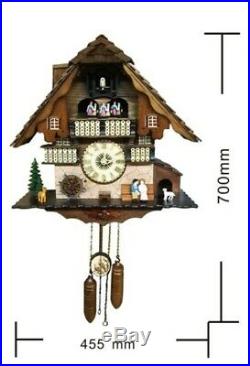European Country Solid Wood Cuckoo Bird Coo Living Room Bedroom Wall Clock #