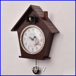 European Garden 14 Inch Wooden Cuckoo Coo Bedroom Rocking Wall Clock #