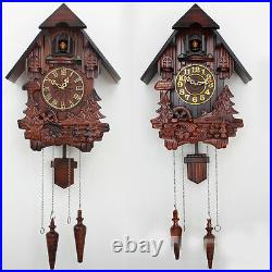 European cuckoo clock chime and light control hand-carved wood wall clocks