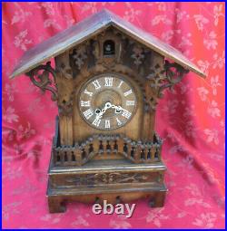 Fabulous Large (20+) Cuckoo Clock Running For restoration Chalet Type Wood Bird