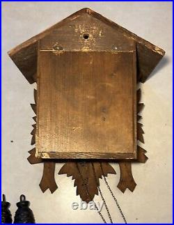 French Black Forest German Carved Wooden Wall Cuckoo Clock