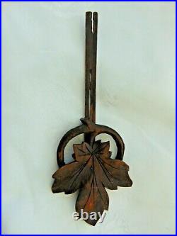 GENUINE ANTIQUE CUCKOO CLOCK PENDULUM LEAF WITH STICK for project