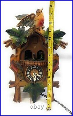 German Black Forest 3 Bord Carved Swiss 2 Cuckoo Clock / As Is