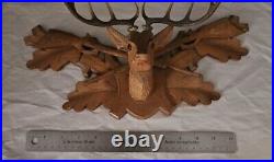 German Black Forest Carved Cuckoo Clock Deer Head Crown Topper, Parts / Repairs