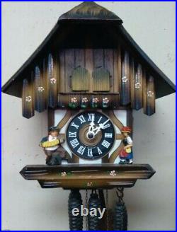 German Black Forest Cuckoo Clock 1 Day West Germany Two doors & People PARTS