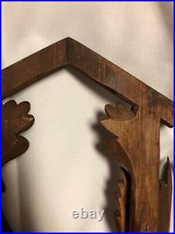 German Black Forest Handcarved Wood Clock Frame withRifle Rabbit -Game Bird CL3