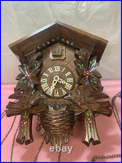 German Black Forest Wood Cuckoo Clock Made In Germany Vintage