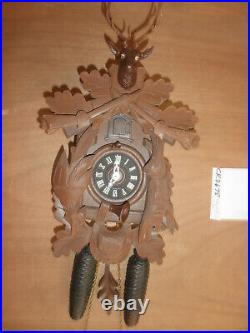 German Black Forest hunter Schmeckenbecher Linden Wood 8 Day Cuckoo Clock CK2678