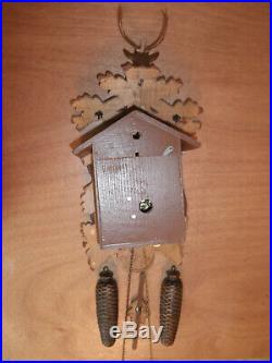 German Black Forest made Hunter Linden Wood 8 Day Cuckoo Clock CK2452