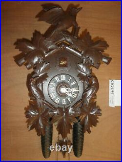 German Black Forest made Schatz Lg Case Linden Wood 8 Day Cuckoo Clock CK2645