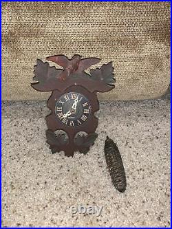German Clock Vintage Cuckoo bird smaller small wood germany