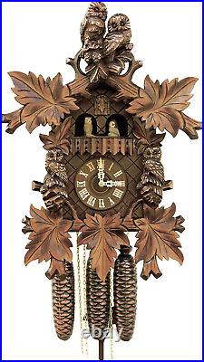 German Cuckoo Clock 8-Day-Movement Carved-Style 19.70 Inch Authentic Black For