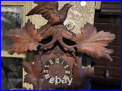German Cuckoo Clock Beautiful Hand Crafted Amazing Wood Work